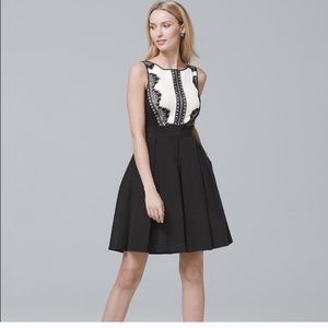 LACE TUXEDO FIT-AND-FLARE DRESS SIZE:6